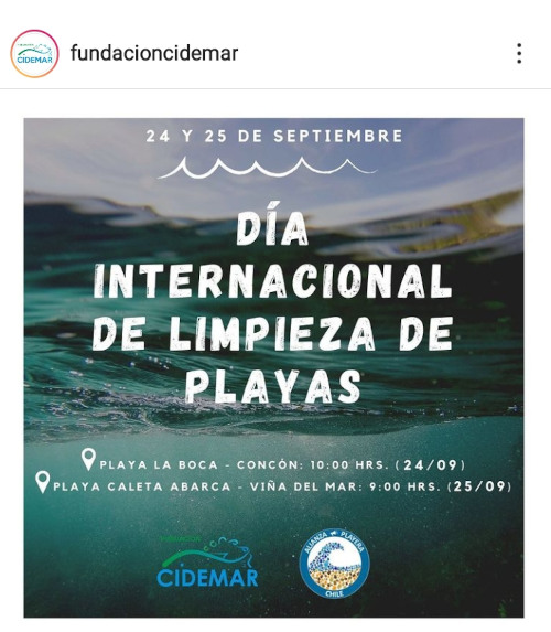 Día Internacional de Limpieza de Playas, organizado por Fundación Cidemar. Caleta Abarca 25 de septiembre 2021. Estuvimos con nuestro stand educativo
